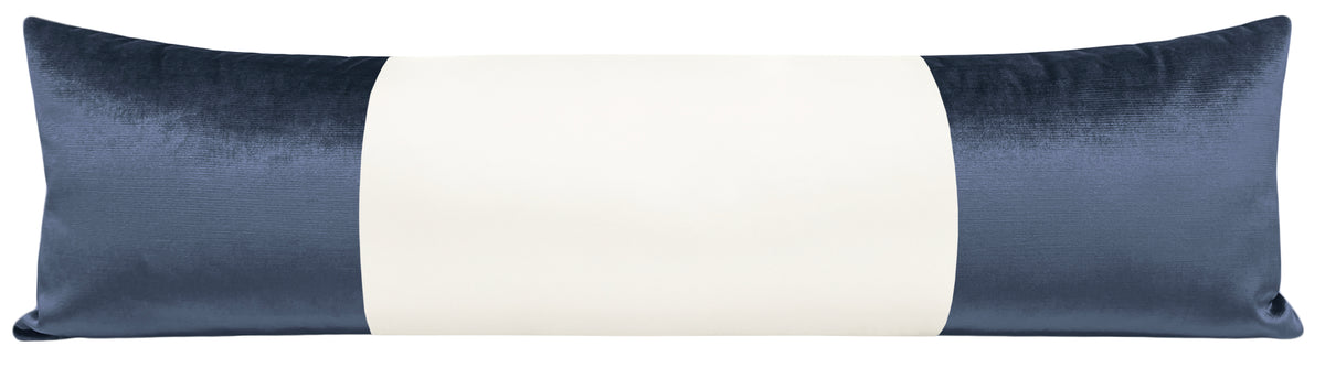 THE XL LUMBAR :: COLORBLOCK FAUX SILK VELVET // PRUSSIAN BLUE