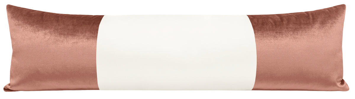 THE XL LUMBAR :: COLORBLOCK FAUX SILK VELVET // ROSE GOLD
