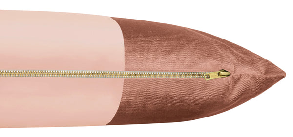 THE XL LUMBAR :: MONOCHROMATIC FAUX SILK VELVET // ROSE GOLD