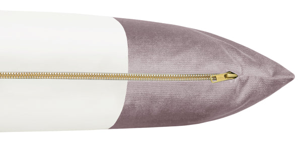 THE XL LUMBAR :: COLORBLOCK FAUX SILK VELVET // SMOKEY LAVENDER