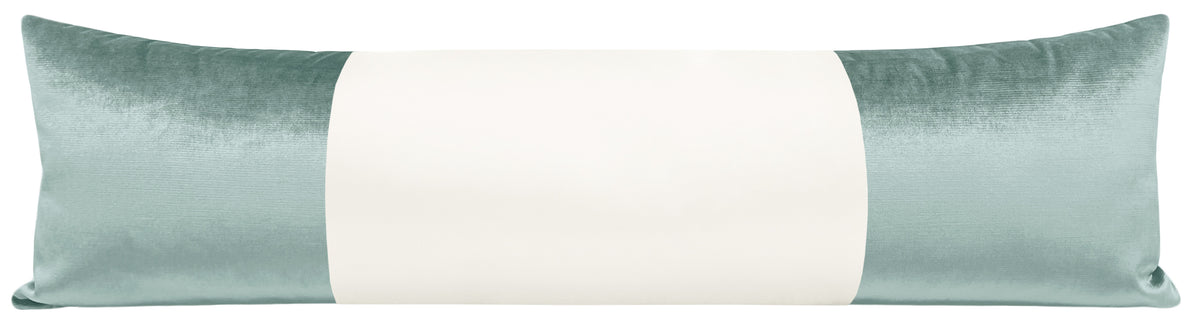 THE XL LUMBAR :: COLORBLOCK FAUX SILK VELVET // TURKISH BLUE