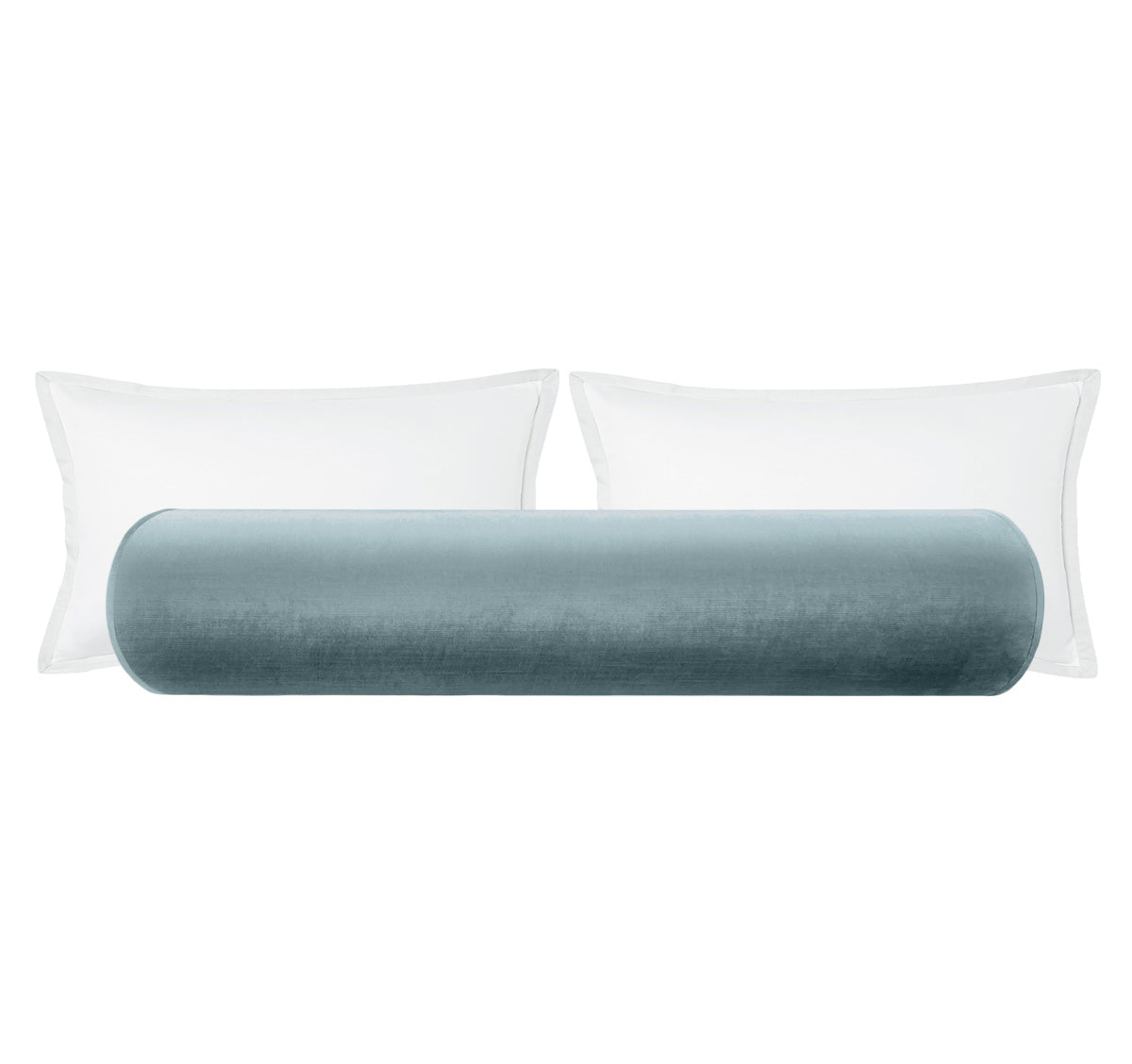 THE BOLSTER :: FAUX SILK VELVET // CERULEAN BLUE