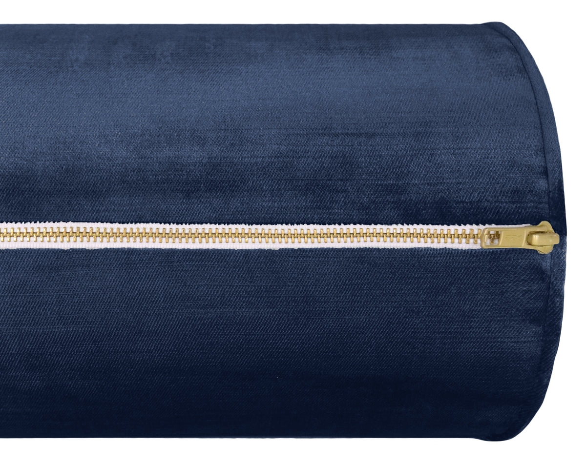 THE BOLSTER :: FAUX SILK VELVET // NAVY BLUE