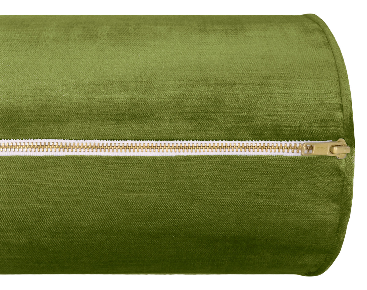 THE BOLSTER :: FAUX SILK VELVET // OLIVE