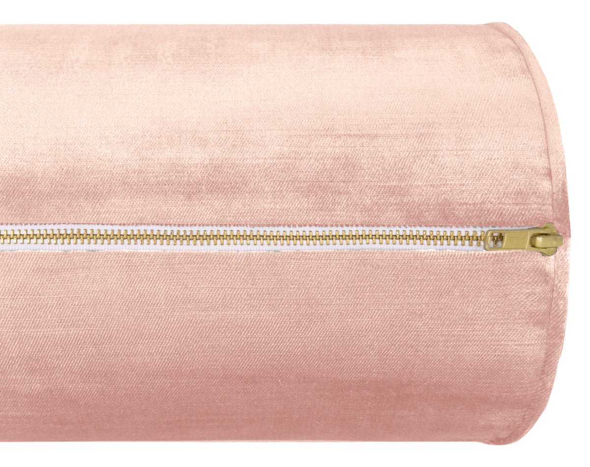 THE BOLSTER :: FAUX SILK VELVET // PINK PEONY