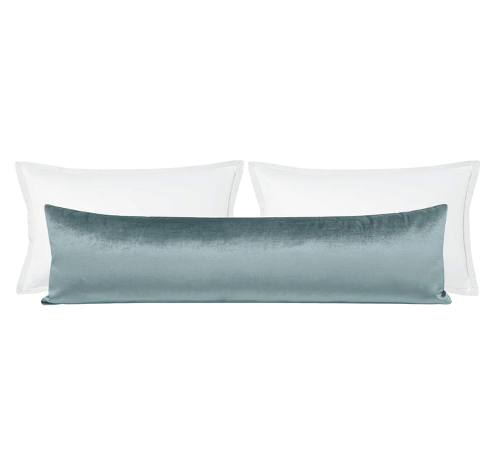 THE XL LUMBAR :: FAUX SILK VELVET // CERULEAN BLUE