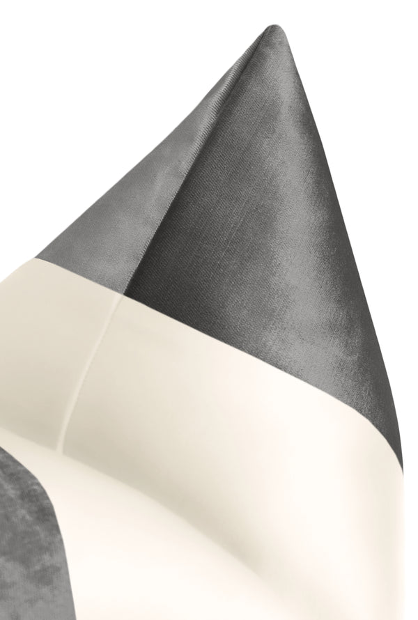 PANEL COLORBLOCK :: FAUX SILK VELVET // GRAPHITE + ALABASTER SILK