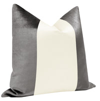 PANEL COLORBLOCK :: FAUX SILK VELVET // GRAPHITE + ALABASTER SILK
