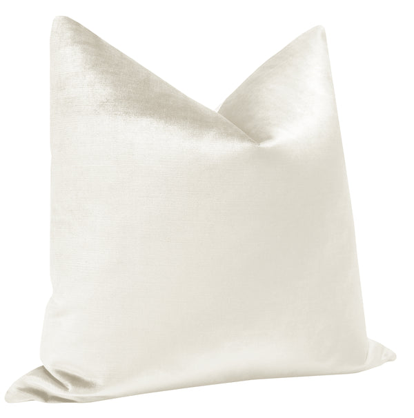 FINAL SALE : 18" X 18" FAUX SILK VELVET // ALABASTER PILLOW COVER