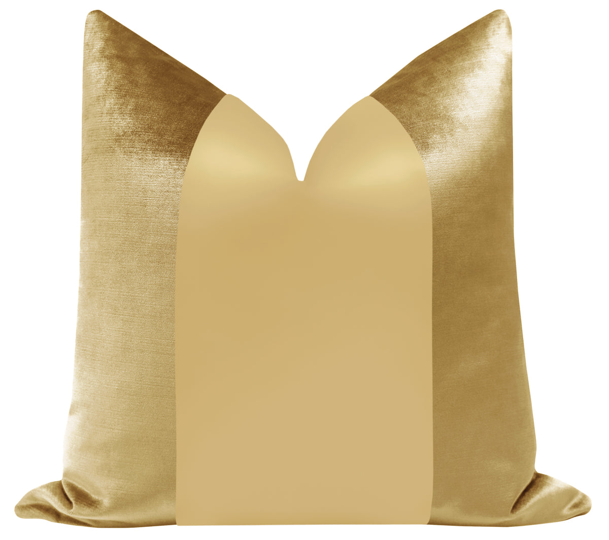 FINAL SALE : MONOCHROMATIC :: 20" X 20" FAUX SILK VELVET // GOLD PILLOW COVER