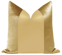 FINAL SALE : MONOCHROMATIC :: 20" X 20" FAUX SILK VELVET // GOLD PILLOW COVER