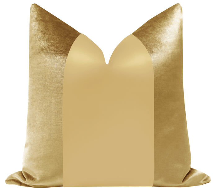FINAL SALE : MONOCHROMATIC :: 20" X 20" FAUX SILK VELVET // GOLD PILLOW COVER