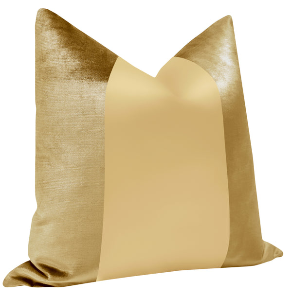 FINAL SALE : MONOCHROMATIC :: 20" X 20" FAUX SILK VELVET // GOLD PILLOW COVER