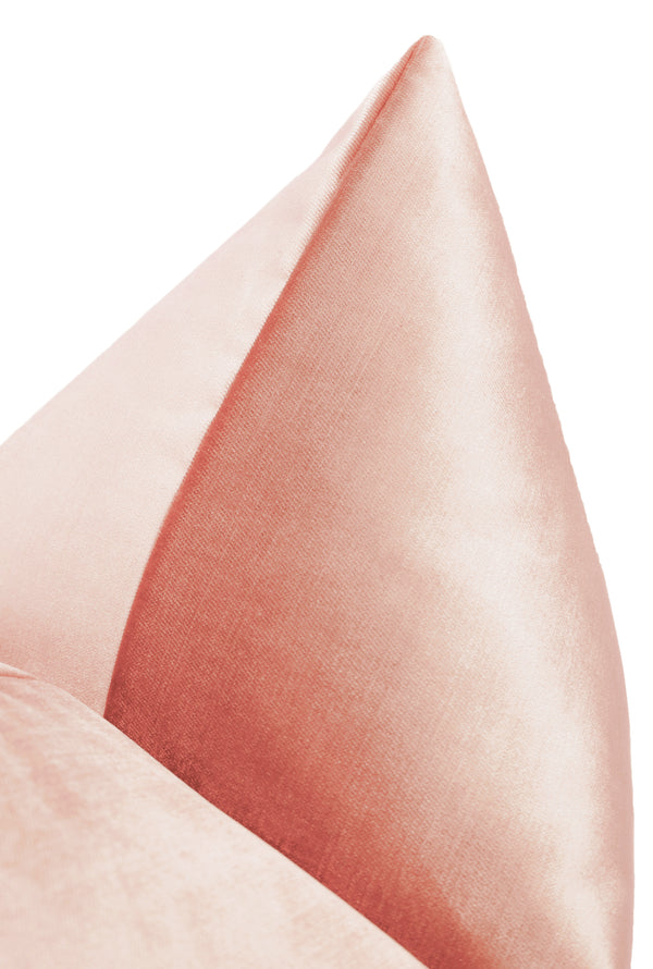 FINAL SALE : 18" X 18" FAUX SILK VELVET // PINK PEONY PILLOW COVER