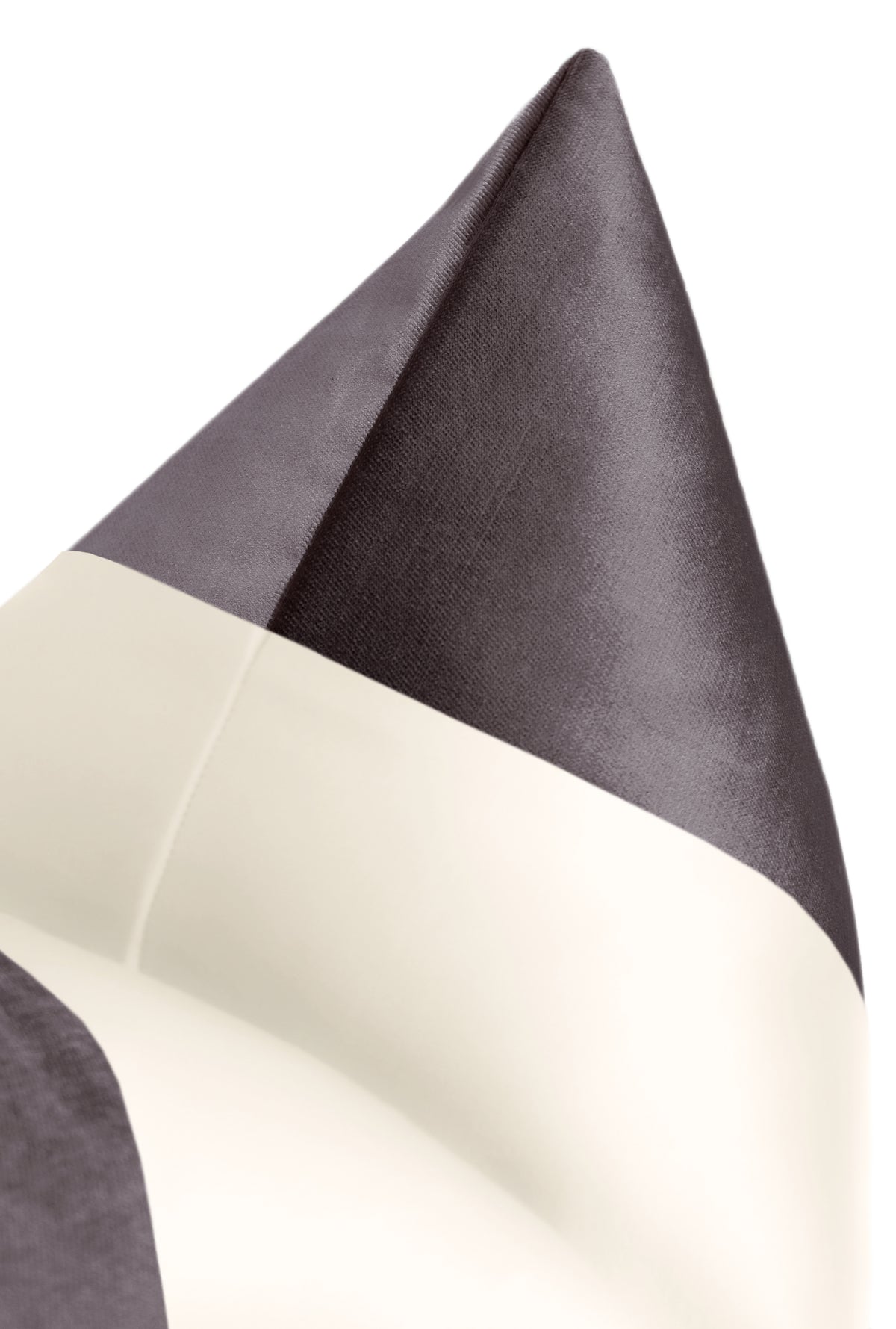 FINAL SALE : PANEL COLORBLOCK :: 12" X 18" FAUX SILK VELVET // SMOKEY AMETHYST + ALABASTER SILK PILLOW COVER