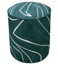 THE TIGHT ROUND OTTOMAN :: GRAFFITO // TEAL + PEARL