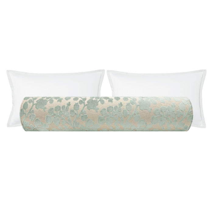 THE BOLSTER :: BLOSSOM CUT VELVET // SPA BLUE