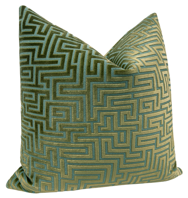 LABYRINTH CUT VELVET // OLIVE JADE