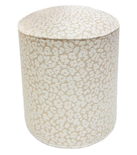 THE TIGHT ROUND OTTOMAN :: LEOPARD CHENILLE // NATURAL