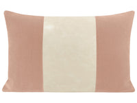 THE LITTLE LUMBAR :: MOHAIR VELVET // BLUSH  + FAUX LEATHER // ALABASTER