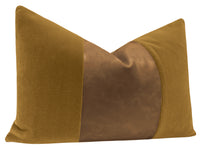 THE LITTLE LUMBAR :: MOHAIR VELVET // BOURBON  + FAUX LEATHER // SABLE