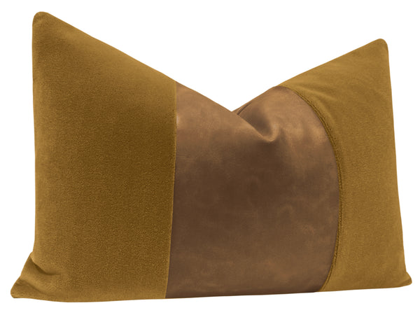 THE LITTLE LUMBAR :: MOHAIR VELVET // BOURBON  + FAUX LEATHER // SABLE