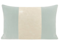 THE LITTLE LUMBAR :: MOHAIR VELVET // SPA BLUE + FAUX LEATHER // ALABASTER