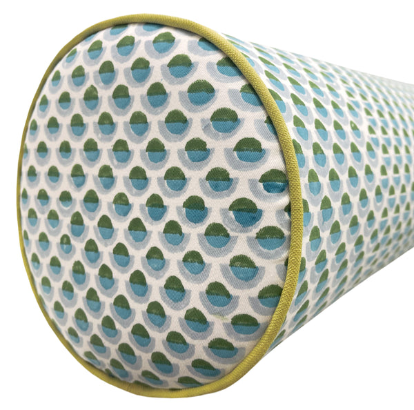 OCS X LDC II | BOLSTER | SERENA DUGAN : OLGA // OCEAN BLOCK PRINT + CLASSIC LINEN // CHARTREUSE CORDING