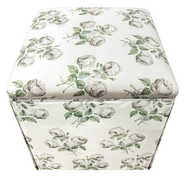 THE SKIRTED OTTOMAN :: BOWOOD UNION // SILVER , LEAF | COLEFAX & FOWLER