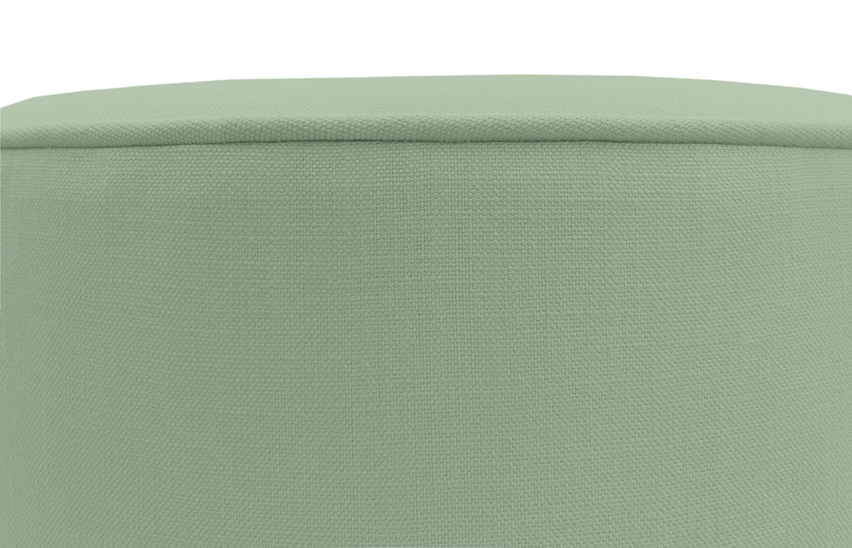 THE TIGHT ROUND OTTOMAN :: CLASSIC LINEN // EUCALYPTUS + BULLION FRINGE