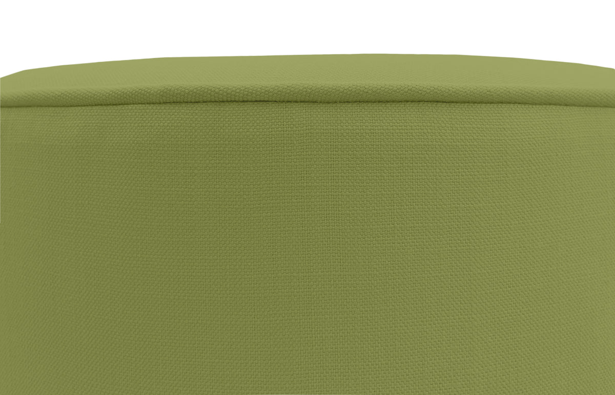 THE TIGHT ROUND OTTOMAN :: CLASSIC LINEN // OLIVE + BULLION FRINGE