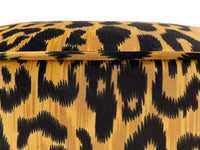 THE TIGHT ROUND OTTOMAN :: LEOPARD VELVET + BULLION FRINGE