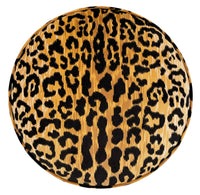THE TIGHT ROUND OTTOMAN :: LEOPARD VELVET + BULLION FRINGE