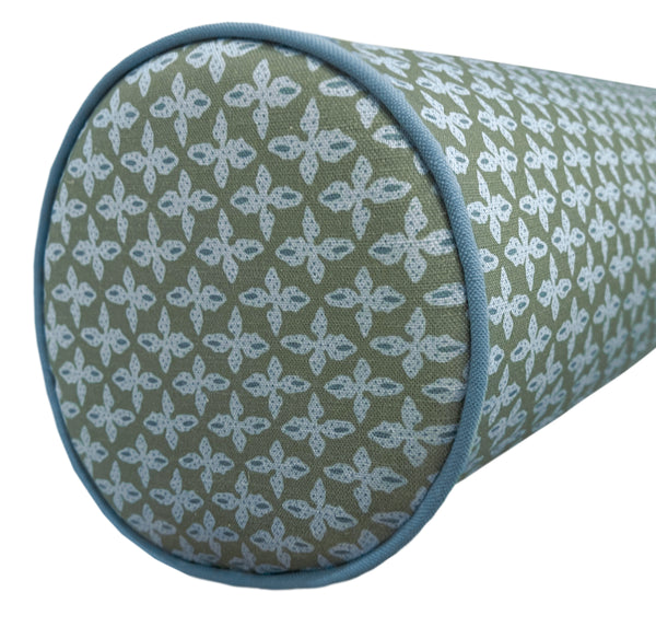OCS X LDC II | BOLSTER | ELLISTON HOUSE : POSEY // MOSS + CLASSIC LINEN // HYDRANGEA BLUE CORDING