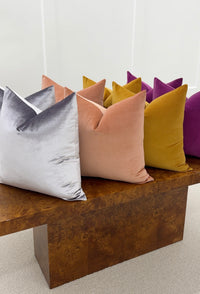 PAIR OF 22" FAUX SILK VELVET // LAVENDER