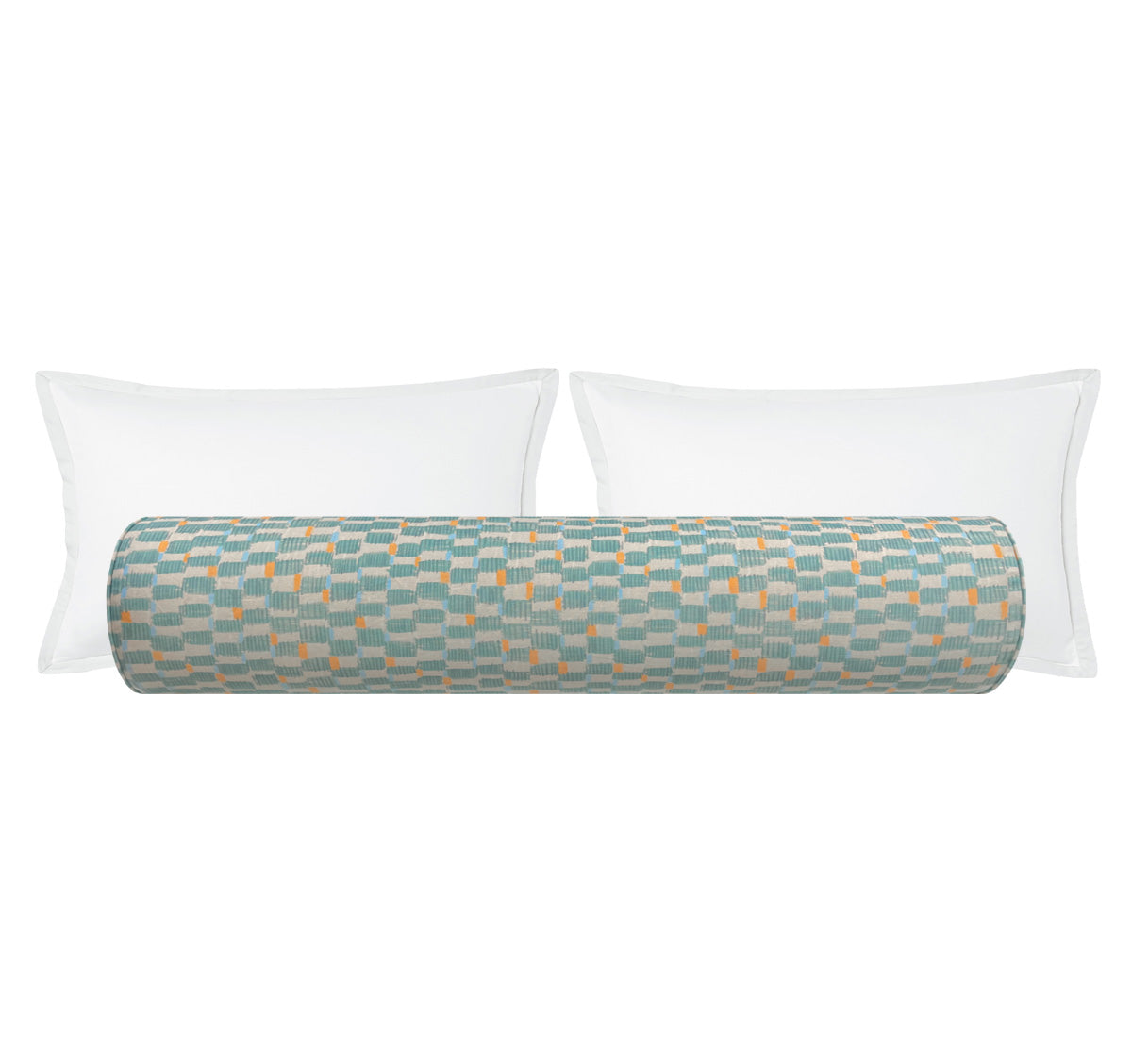 THE BOLSTER :: HASHBLOCKS // KHAKI BLUE | TEIL TEXTILES