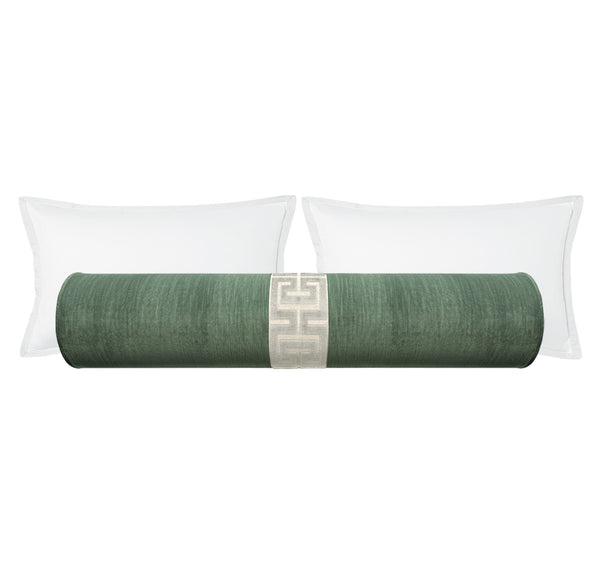 THE BOLSTER :: STRIE VELVET // PATINA + GREEK TRIM