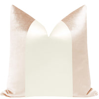 PANEL COLORBLOCK :: FAUX SILK VELVET // CAMEO + ALABASTER SILK