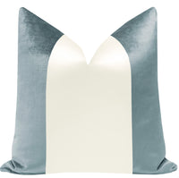 PANEL COLORBLOCK :: FAUX SILK VELVET // CERULEAN BLUE + ALABASTER SILK