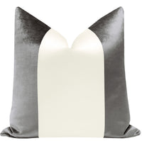 PANEL COLORBLOCK :: FAUX SILK VELVET // GRAPHITE + ALABASTER SILK
