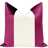 PANEL COLORBLOCK :: FAUX SILK VELVET // MAGENTA + ALABASTER SILK