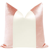 PANEL COLORBLOCK :: FAUX SILK VELVET // PINK PEONY + ALABASTER SILK