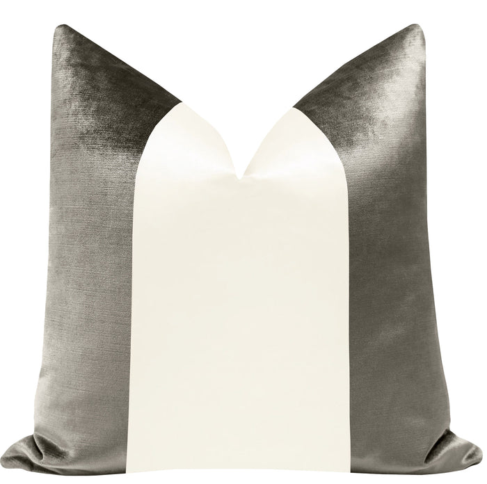PANEL COLORBLOCK :: FAUX SILK VELVET // QUARTZ + ALABASTER SILK