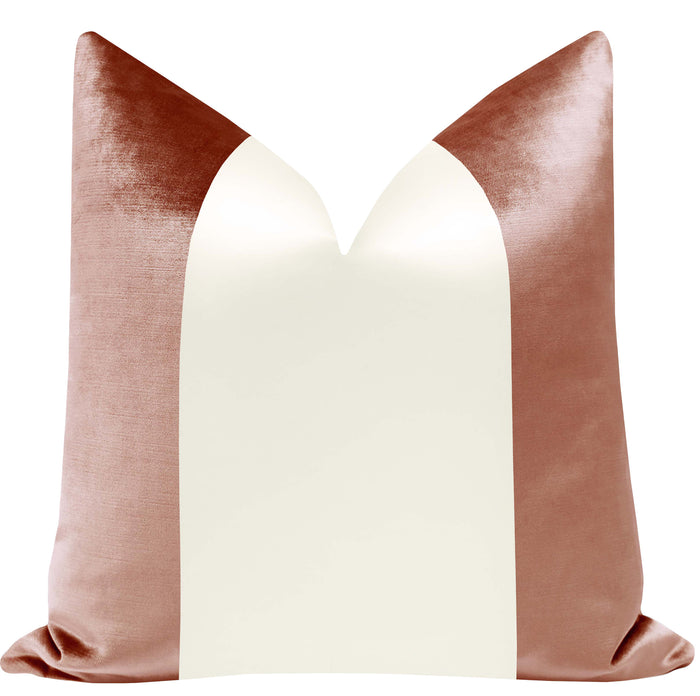 PANEL COLORBLOCK :: FAUX SILK VELVET // ROSE GOLD + ALABASTER SILK