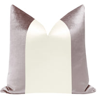 PANEL COLORBLOCK :: FAUX SILK VELVET // SMOKEY LAVENDER + ALABASTER SILK