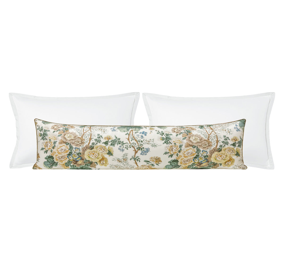 THE XL LUMBAR :: ALTHEA // CITRON WITH BRASS CORDING | LEE JOFA