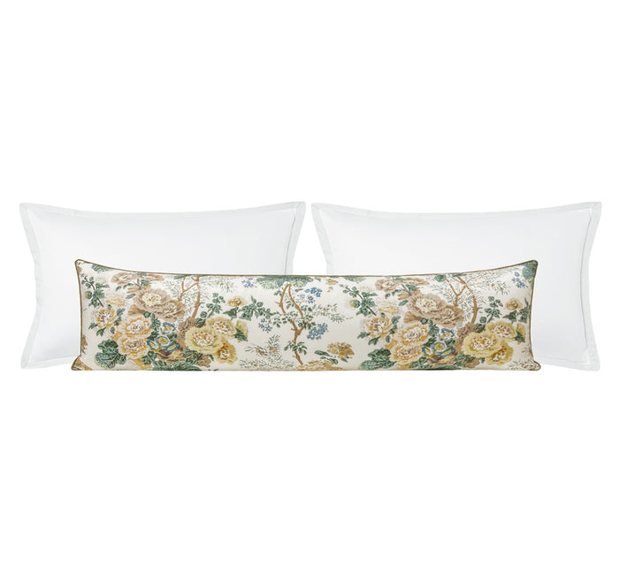 THE XL LUMBAR :: ALTHEA // CITRON WITH BRASS CORDING | LEE JOFA