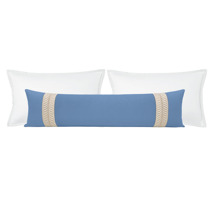 THE XL LUMBAR :: CLASSIC LINEN // CALYPSO BLUE + TRELLIS TRIM // NATURAL