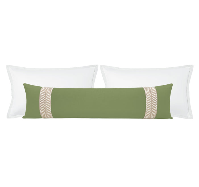 THE XL LUMBAR :: CLASSIC LINEN // CLOVER + TRELLIS TRIM // NATURAL