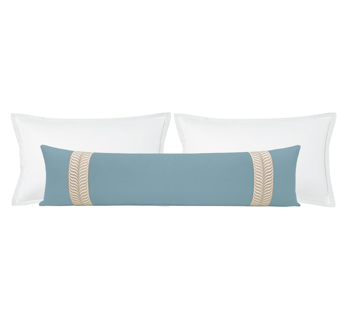 THE XL LUMBAR :: CLASSIC LINEN // HYDRANGEA BLUE + TRELLIS TRIM // NATURAL